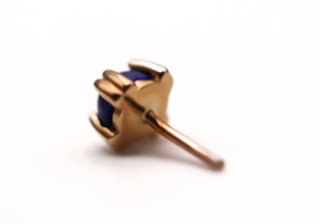 BVLA CAB PRONG -14k Yellow Gold- LAPIS LAZULI