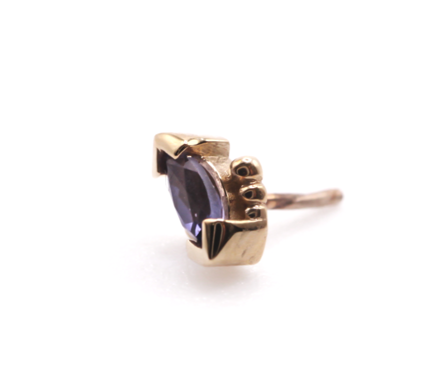 BVLA MARQUISE BEADED -14k Yellow Gold- TANZANITE