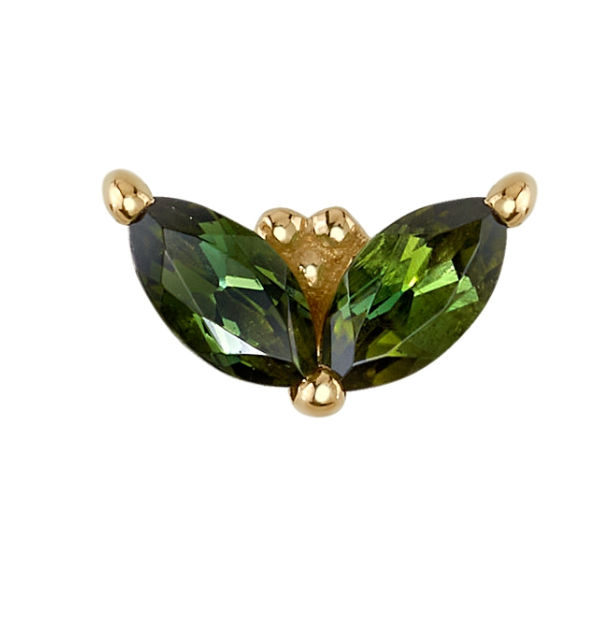 BVLA 14k Yellow Gold PETAL- GREEN TOURMALINE