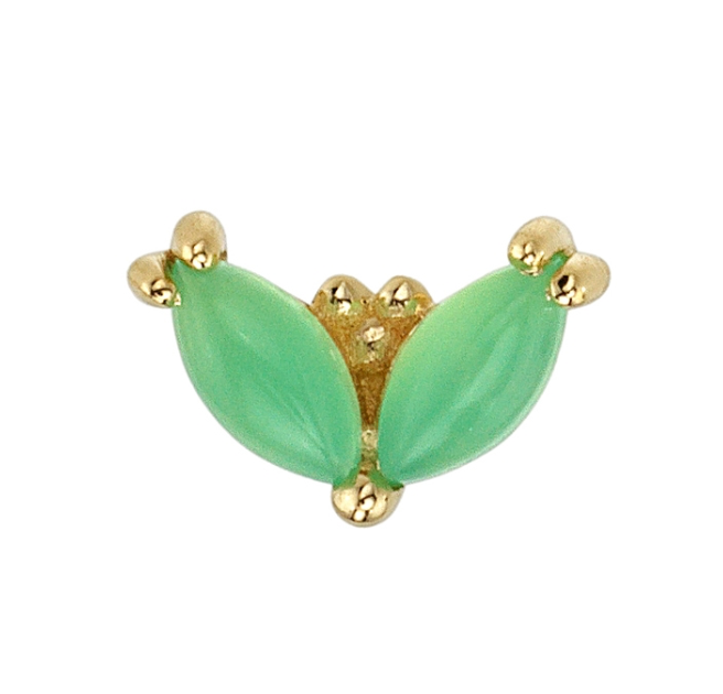 BVLA 14k Yellow Gold PETAL- CHRYSOPRASE