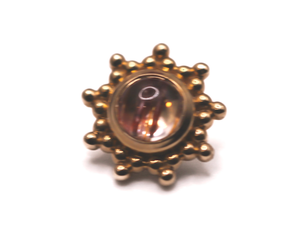 BVLA THURSDAY 8.5mm -14k Yellow Gold- Copper Rutilated Quartz (16g)