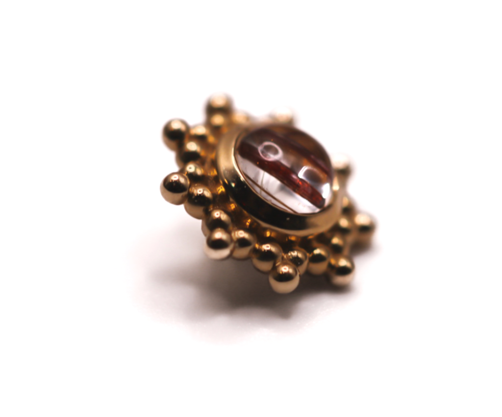 BVLA THURSDAY 8.5mm -14k Yellow Gold- Copper Rutilated Quartz (16g)