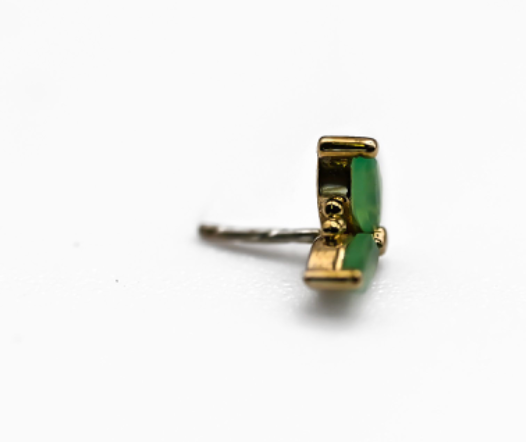 BVLA 14k Yellow Gold PETAL- CHRYSOPRASE