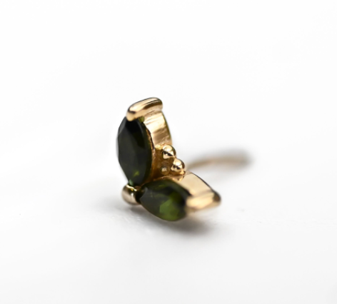 BVLA 14k Yellow Gold PETAL- GREEN TOURMALINE