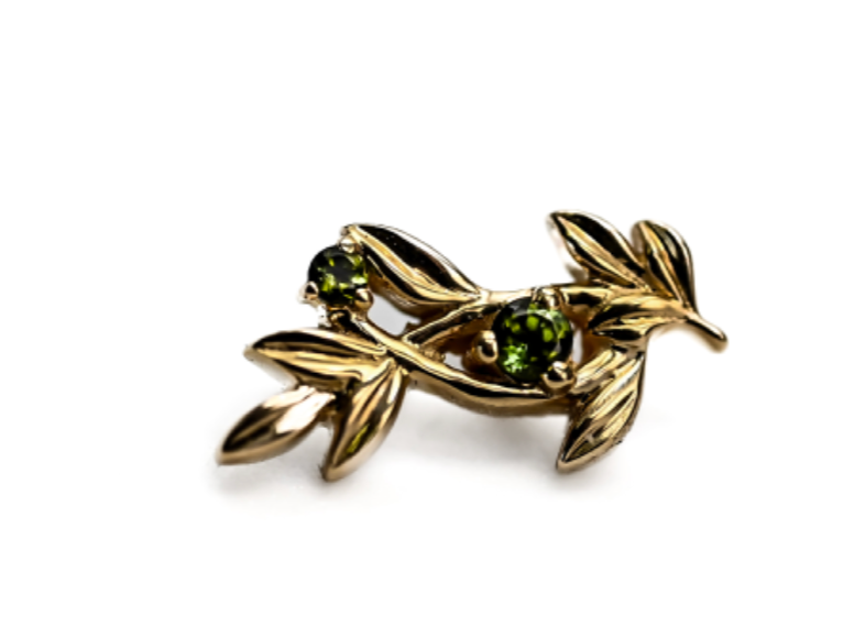 BVLA JESSAMINE- 14k Yellow Gold- GREEN TOURMALINE (14g)