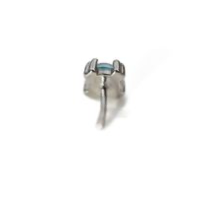 BVLA CAB PRONG -14k White Gold- SWISS BLUE TOPAZ