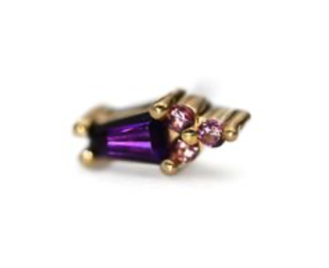 BVLA MIRRAN 14k Yellow Gold- RHODOLITE / AMETHYST