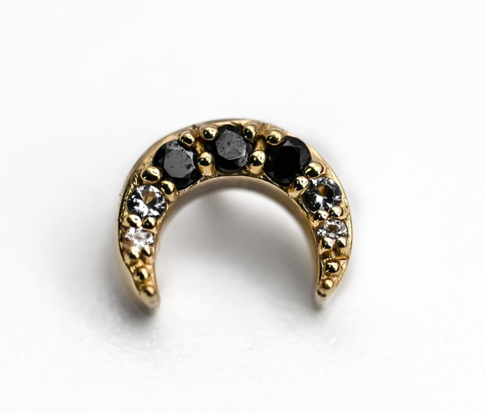 BVLA JULA MOON- 14k Yellow Gold- White/Black CZ (16g)