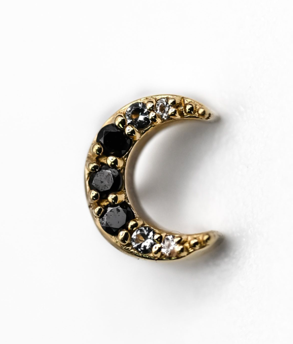 BVLA JULA MOON- 14k Yellow Gold- White/Black CZ (16g)