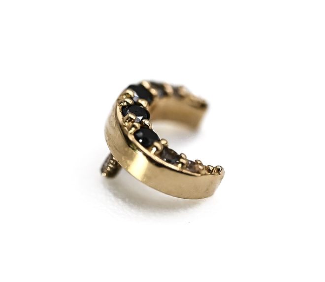 BVLA JULA MOON- 14k Yellow Gold- White/Black CZ (16g)