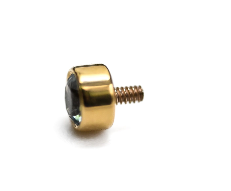 BVLA BEZEL ROUND -14k Yellow Gold- AQUAMARINE (16g)