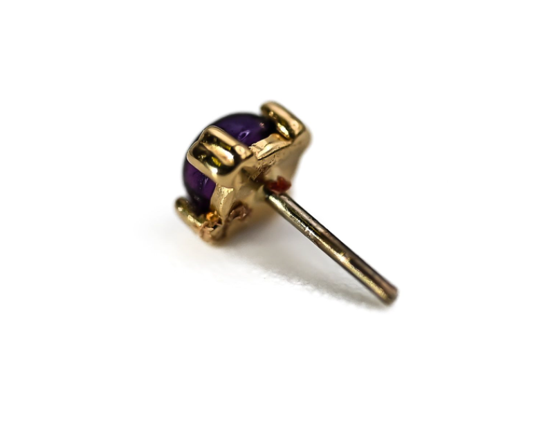 BVLA CAB PRONG -14k Yellow Gold- AMETHYST